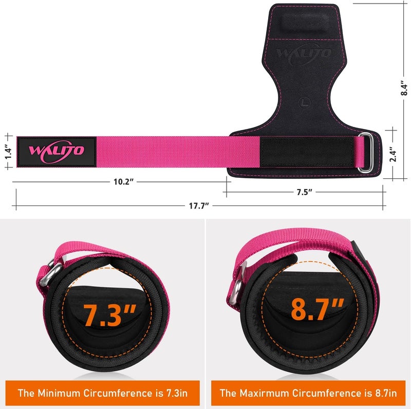 WALITO Weight Lifting Wrist Strap, Double Leather Weightlifting Wrist Straps for Gym Strength Training, Neoprene Padded Wrist Wraps - for Men & Women (Pair) - Image 2